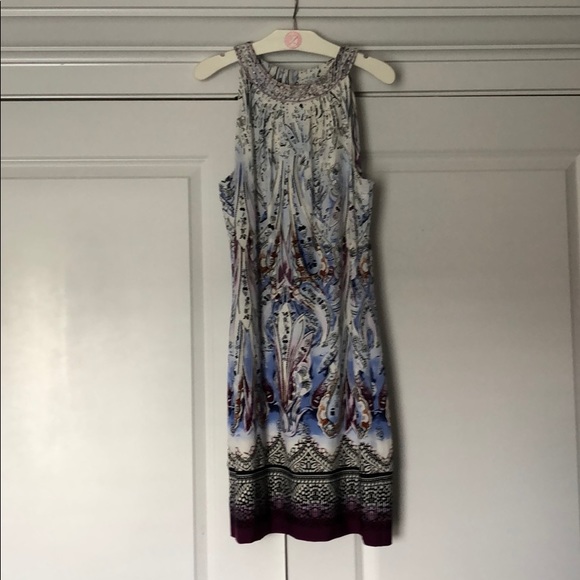 White House Black Market Dresses & Skirts - WHBM Strappy Back Purple Paisley Dress